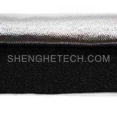 Pre-oxidized fiberglass aluminum-coated fabric