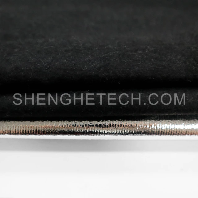 Pre-oxidized knitted brushed aluminum coated fabric,Pre-oxidized knitted brushed aluminum coated fabric